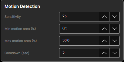 Motion Detection Settings